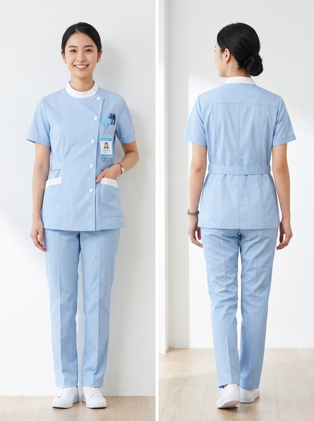 旺大纺织职业服与医护分体服产品图